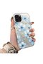 iPhone 13 Pro Max Compatible Silicone Edge-to-Edge Back Case with Floral Print—Romantic Couple Phone Case