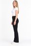 Women's black high-waisted flare-leg trousers - 2