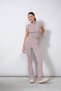 PREMIUM SOFT-TEXTURED ELASTIC-WAIST FLARE PANTS, BURGUNDY - 4