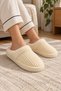 Women's Plush House Slippers, 3-Pair Set: Butterfly-Embroidered and Corded Fabric Winter Slippers Package - 5