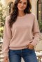 Women's Long-Sleeve Crew-Neck Basic Knit Blouse - New Season: Minimalist Elegance and Timeless Chic - 6