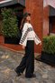 Women's Loose-Fit Sweater with Batwing Sleeves and Wave Pattern - 5