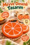 Orange-Patterned Coaster Set of 2, 10 cm, with Orange Fruit Design—Decorative Coasters for Tables and Side Tables - 4