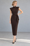 Women's Midi Dress with a Mock Neck and Tie-Detail - 3
