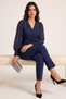 Pearl Embellished Peplum Blouse and Pants Set |   Premium White & Black Special Series 35026 - 4