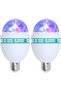 عبوة من مصباحين دوارين متعدد الألوان E27، مصابيح LED موفرة للطاقة متغيرة الألوان RGB للحفلات، مصباح LED متعدد الألوان مع وظيفة الوميض.