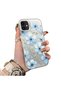 iPhone 12 Mini Compatible Silicone Hard-Edge Back Case with Floral Print—Romantic Couple Phone Case