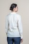 Women's Summer Cream TENCEL™ Long-Sleeved Trendy Shirt with Belted Waist 70062 - 5