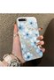 iPhone 7 Plus Compatible Silicone Hard-Edge Back Case with Floral Print—Romantic Couple Phone Case - 3