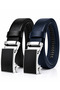 Non-Hole Buffalo Leather Classic Men's Belt with Automatic Buckle