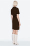 Knee-Length Dress with a Mock Neck and Arched Collar - 4