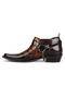 Brown Patent Leather Men's Cowboy Boots (Morocco) - 5