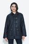 Velvet-Collar Coat with Metal Buckles