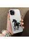 iPhone 15 Pro-Compatible Silicone Hard-Edge Back Case with Patterned "Lovers" Design Phone Case - 3