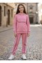 Hooded Girl's Tracksuit Set 2 Yarn Sha Fleece-Lined Amuk