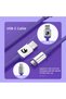 C01 Coiled Keyboard Cable, Pro Custom USB-C Aviator Cable-Purple - 3