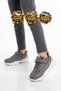 Gray Unisex Kids' Walking and Sneakers with Velcro Straps and Thick Soles - Kornos Sneakers - 3