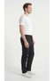 Men's Black Three-Stripe Brushed Inside Basic Sweatpants - 3