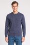 Men Crew Neck Long Sleeve Knitted Sweater, Slate Blue