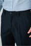Straight Slim Fit Lyocell Wool Blend Canvas/Chino Pants with Side Zipper Pockets and Elastic Waistband - 4