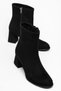 Johann Women's Black Suede Round Toe Chunky-Heeled Boots - 2