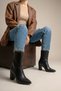 ZRİN-4805 Premium Thick-Heeled Boots, Black, 11 cm