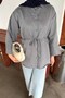 Gray Suede Shirt with Tie-Detail - 3