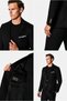 6 Drop Regular Fit Standard Cut 100% Wool Mono-Collar Blazer Jacket - 3