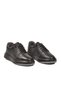 Black Genuine Leather Men's Sneakers with Elastic Laces, Thick Comfortable Sole, Casual Shoes 272304 - 4