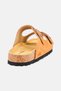 Women Slip On Cork Sandals, Brown - 2
