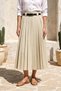 Pleated Skirt with Partial Belt Detail 420169 Khaki - 4