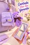 Purple Plush Teddy Bear-Shaped Bag Charm, Keychain, and Purple Plush Bow Makeup Mirror Set