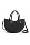 Women's Suede Half-Moon Shoulder Bag: Stylish Hand and Shoulder Bag with Boat-Shaped Shoulder Detail - 3