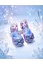 girls' high-heeled slippers with a purple bow detail