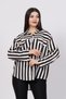 Women's Summer Black Striped Long Oversized Shirt 70009