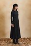 Black Pleated Skirt with Sleeve Detail - 4