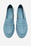 Genuine Leather Women's Blue Denim Ballet Flats Pure - 2