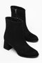 Johann Women's Black Suede Round Toe Chunky-Heeled Boots