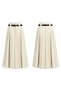 Pleated Skirt with Partial Belt Detail 420169 Khaki - 2
