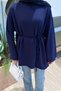 Navy Blue Tunic with Sleeve Detail and a Tie-Detail at the Waist - 3