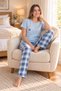 Modal Breathable Fabric Round-Neck Long-Sleeved Pajama Set 685 - 4