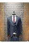 Classics Men's Slim Fit 6-Drop Pointed-Collar Vest Set Filafil Double-Slit Suit