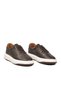 Coffee Genuine Leather Men's Sneakers with Elastic Laces, Thick Comfortable Sole, Casual Shoes 272304 - 4