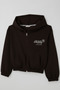 Girls' Cardigan with Embroidered Design, Hooded, Elasticated Hem, Ages 9–14, Dark Brown - 3