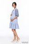 Mini Maternity Dress with a Tie-Detail Neckline and Embroidered Sleeves - 3