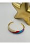 Colorful Cuff with Zircon Stone Embellishments (Steel) Red - 3