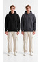 3-Stripe Men's 2-Pack Hooded Sweatshirt with Kangaroo Pocket for Everyday Wear