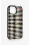 iPhone 15-Compatible Silicone Case with Heart-Shaped Plaid Pattern - 3