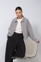 Oversized Soft-Textured Jacket with Zip Detail and Pockets, Gray - 3