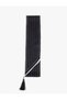 Long Satin Shawl with Polka Dots and Tasseled Edges - 2